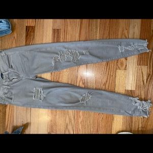AE super stretch X grey ripped jegging